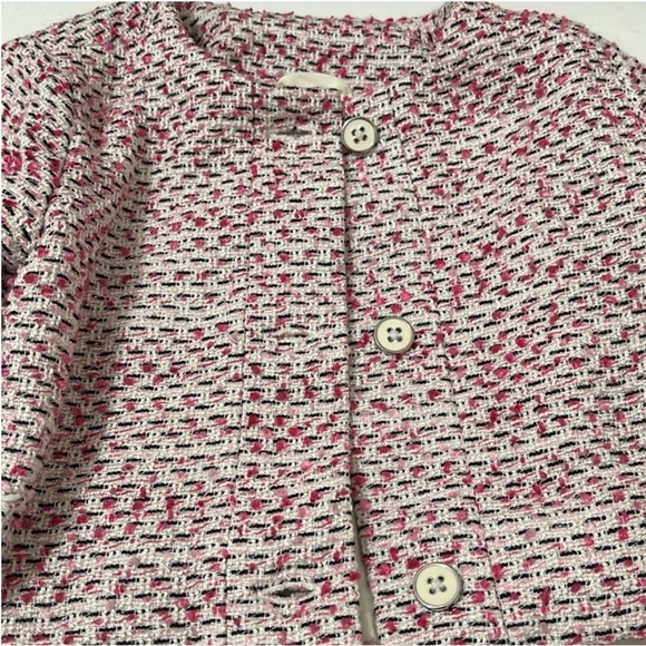 Janie & Jack Pink and White Boucle Jacket - Picture 3 of 7